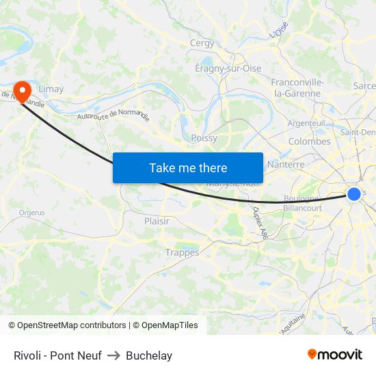 Rivoli - Pont Neuf to Buchelay map