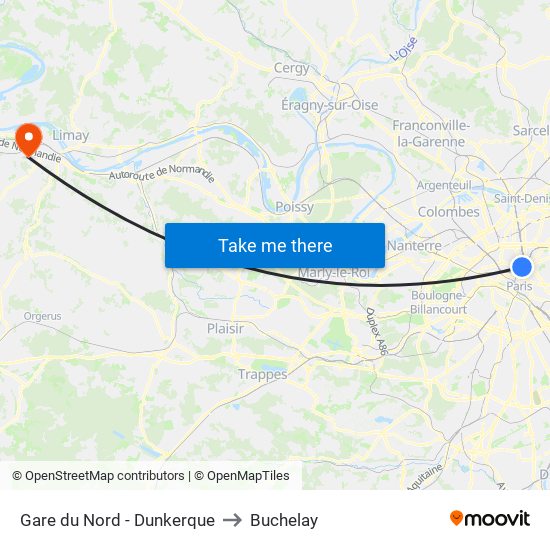 Gare du Nord - Dunkerque to Buchelay map