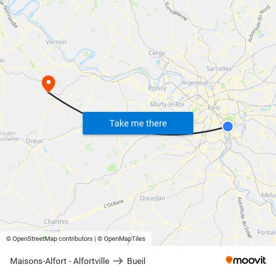 Maisons-Alfort - Alfortville to Bueil map