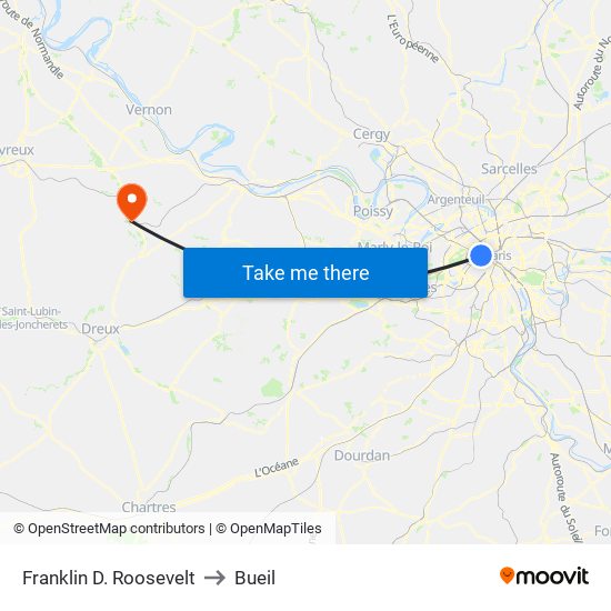 Franklin D. Roosevelt to Bueil map