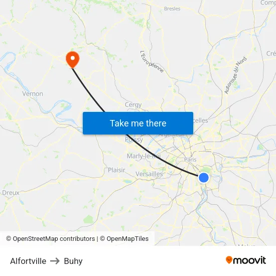 Alfortville to Buhy map
