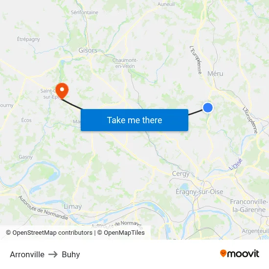 Arronville to Buhy map