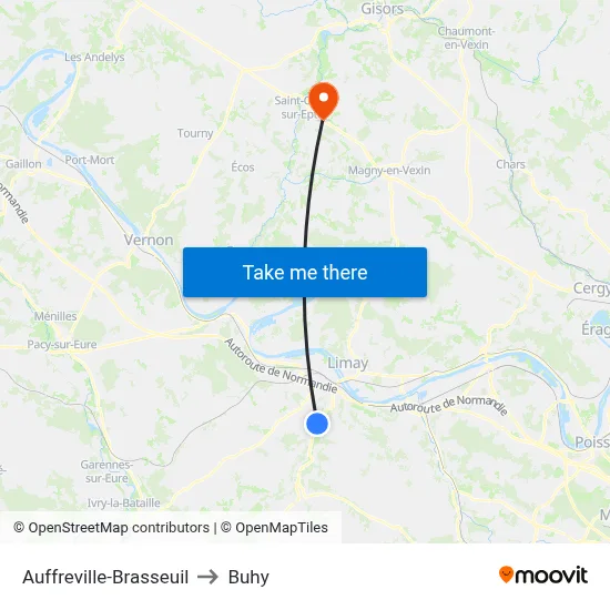Auffreville-Brasseuil to Buhy map