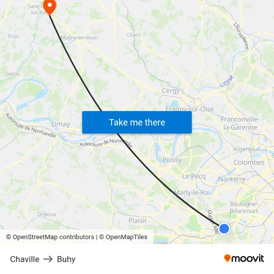 Chaville to Buhy map