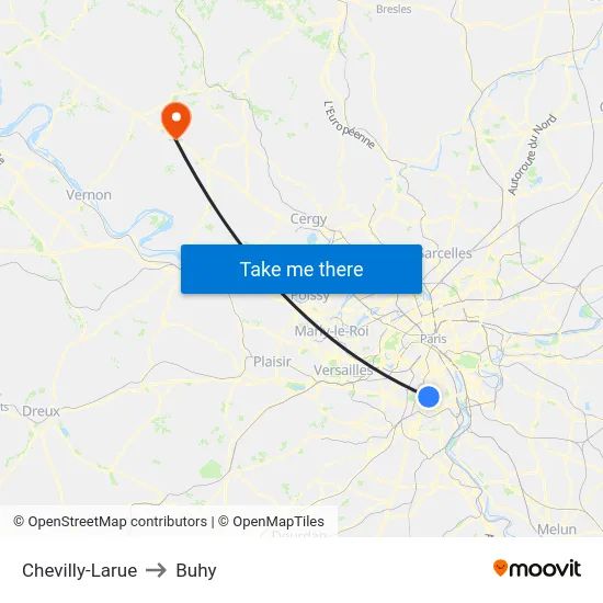 Chevilly-Larue to Buhy map