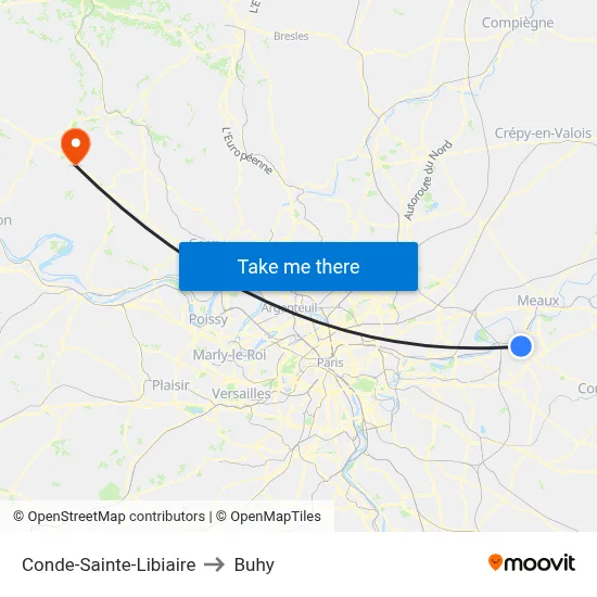 Conde-Sainte-Libiaire to Buhy map