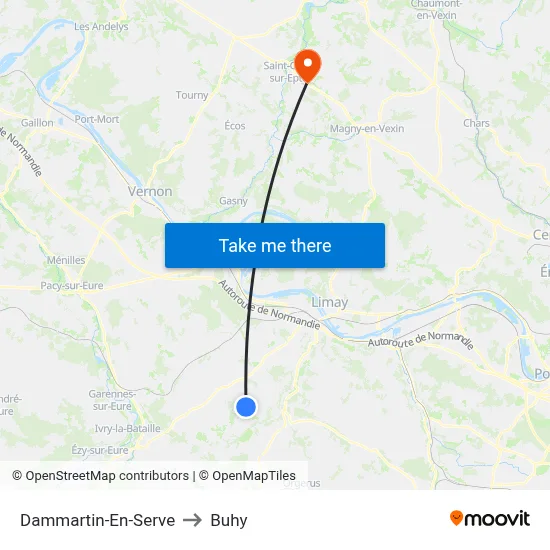 Dammartin-En-Serve to Buhy map