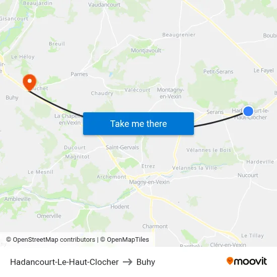 Hadancourt-Le-Haut-Clocher to Buhy map