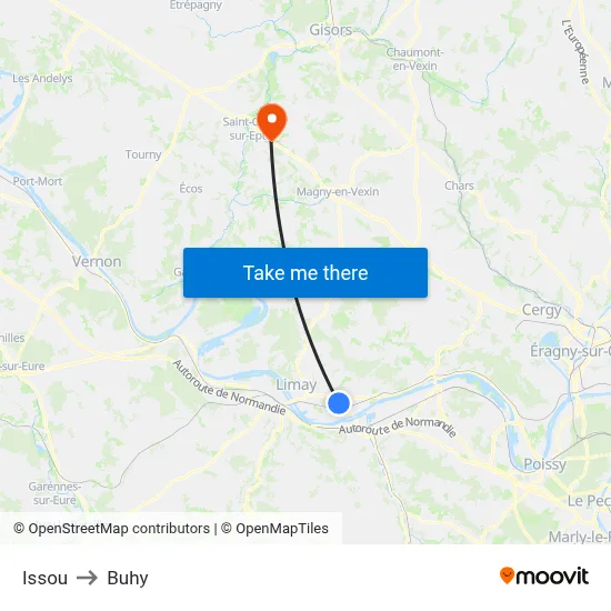 Issou to Buhy map
