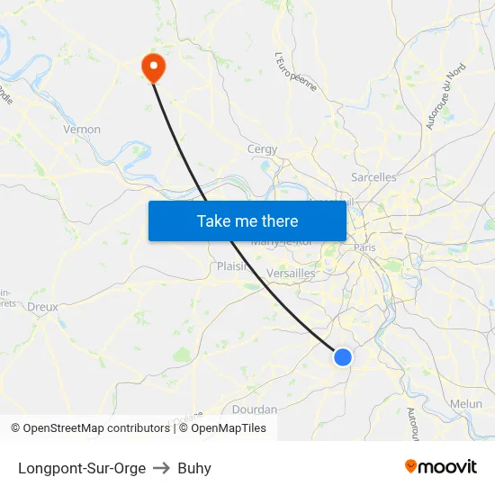 Longpont-Sur-Orge to Buhy map