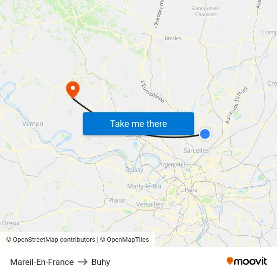 Mareil-En-France to Buhy map