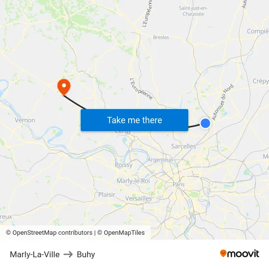 Marly-La-Ville to Buhy map