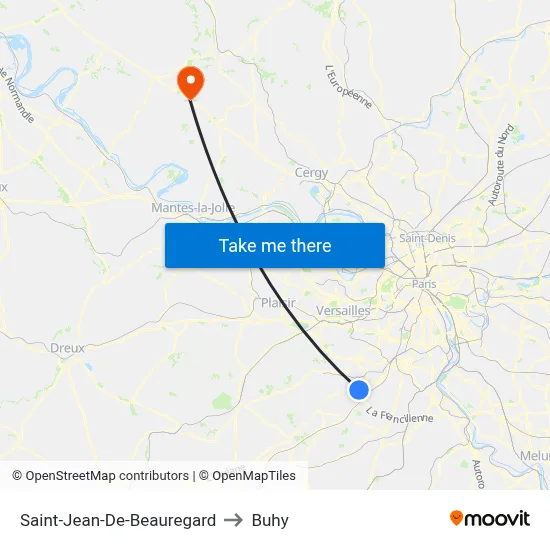 Saint-Jean-De-Beauregard to Buhy map