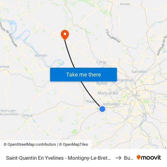 Saint-Quentin En Yvelines - Montigny-Le-Bretonneux to Buhy map