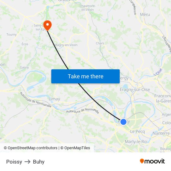 Poissy to Buhy map