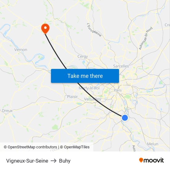 Vigneux-Sur-Seine to Buhy map