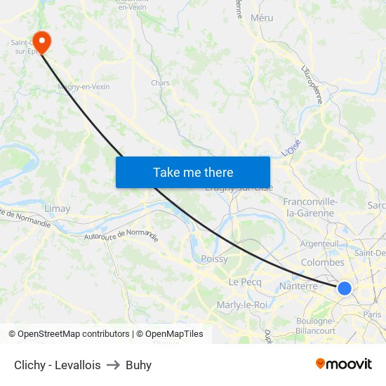 Clichy - Levallois to Buhy map