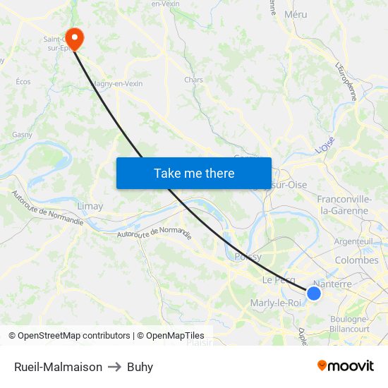 Rueil-Malmaison to Buhy map