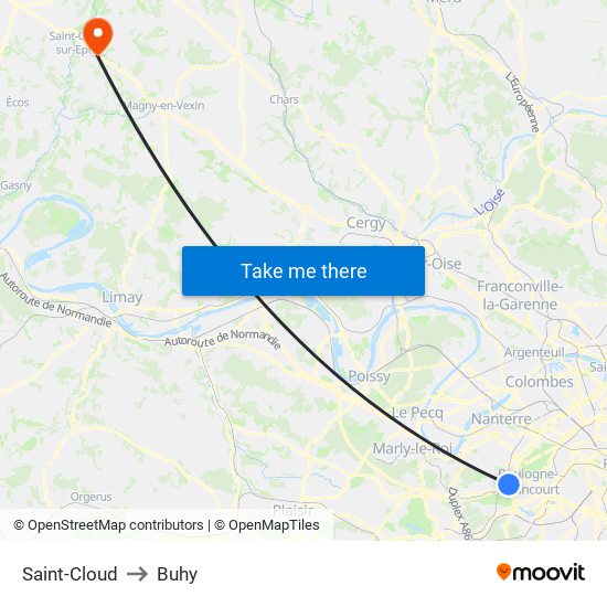 Saint-Cloud to Buhy map
