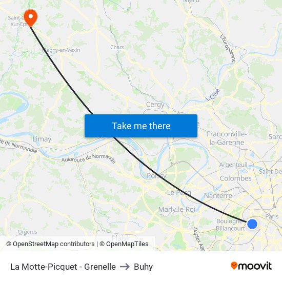 La Motte-Picquet - Grenelle to Buhy map