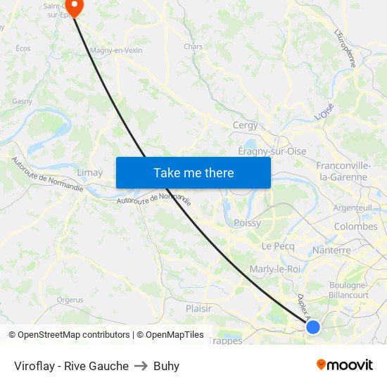 Viroflay - Rive Gauche to Buhy map