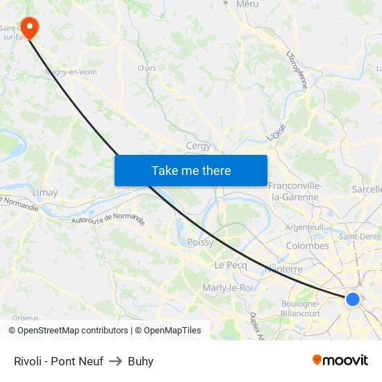 Rivoli - Pont Neuf to Buhy map
