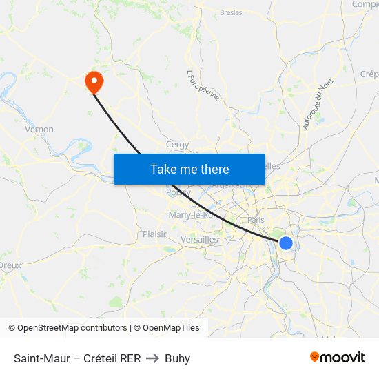Saint-Maur – Créteil RER to Buhy map