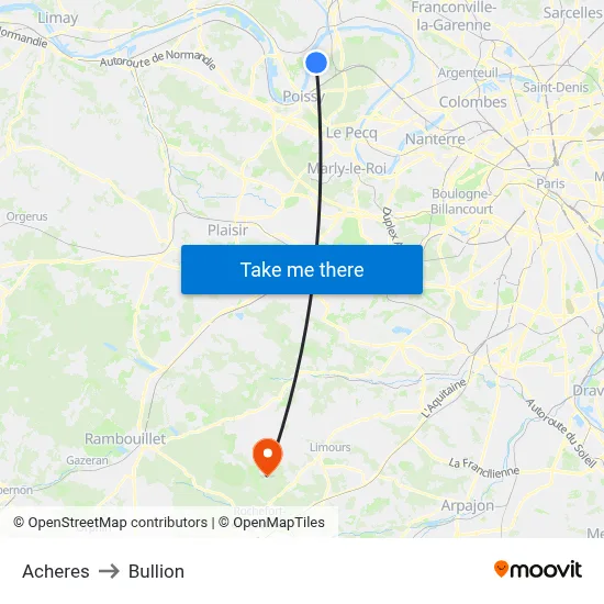 Acheres to Bullion map