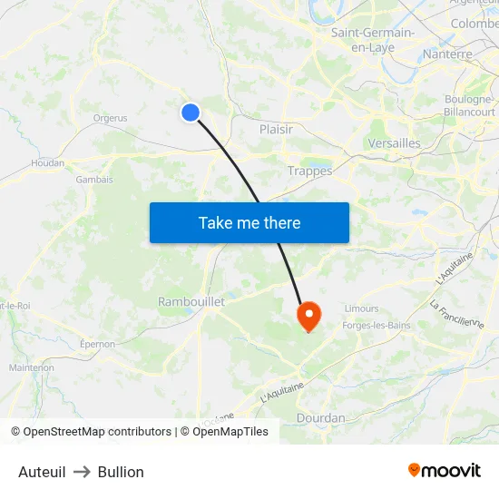 Auteuil to Bullion map