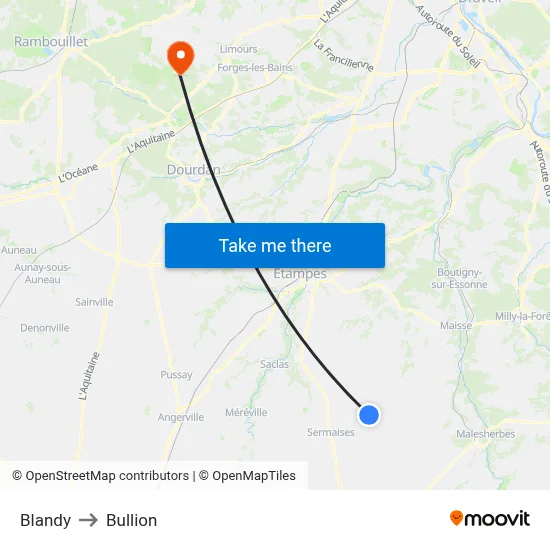 Blandy to Bullion map