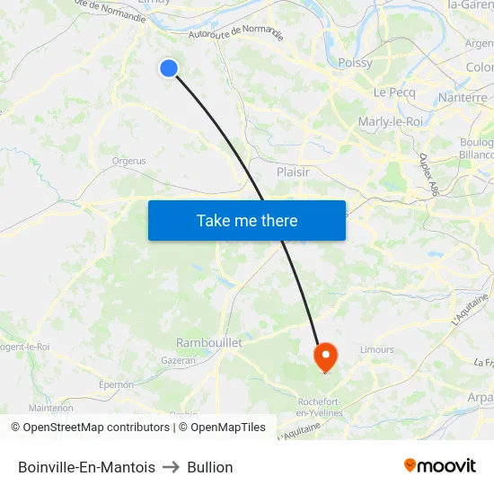 Boinville-En-Mantois to Bullion map