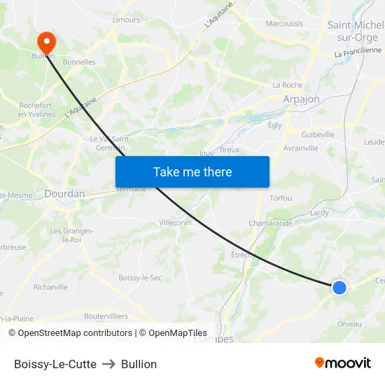 Boissy-Le-Cutte to Bullion map