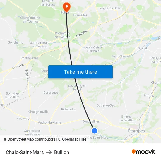 Chalo-Saint-Mars to Bullion map