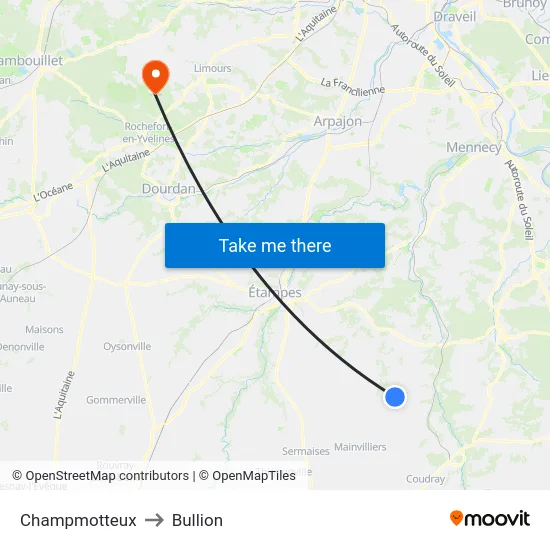 Champmotteux to Bullion map