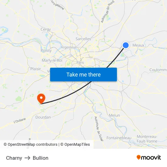 Charny to Bullion map