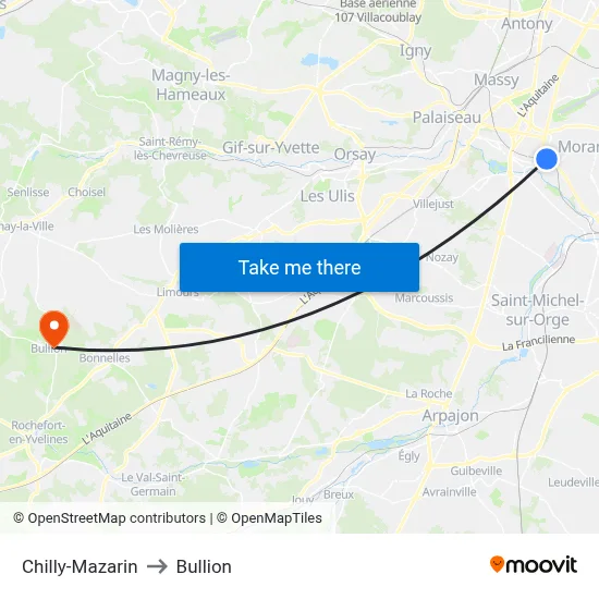 Chilly-Mazarin to Bullion map