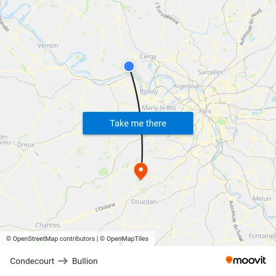 Condecourt to Bullion map