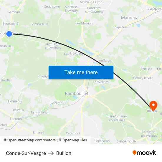 Conde-Sur-Vesgre to Bullion map