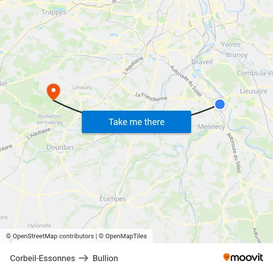 Corbeil-Essonnes to Bullion map