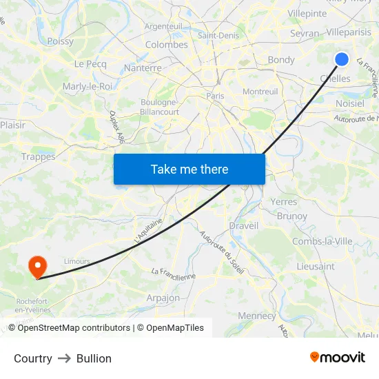 Courtry to Bullion map