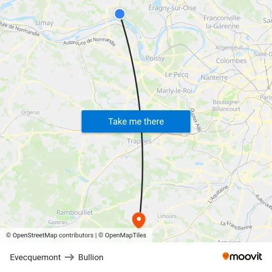 Evecquemont to Bullion map