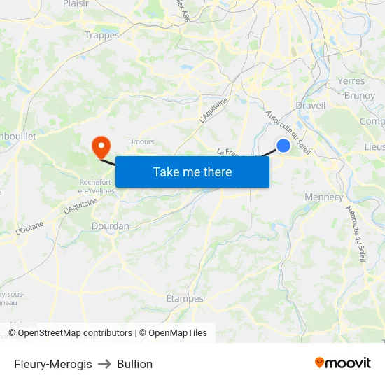 Fleury-Merogis to Bullion map