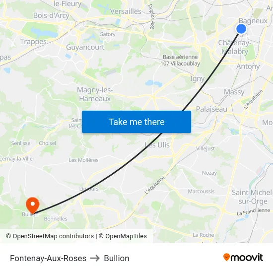 Fontenay-Aux-Roses to Bullion map
