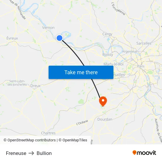 Freneuse to Bullion map