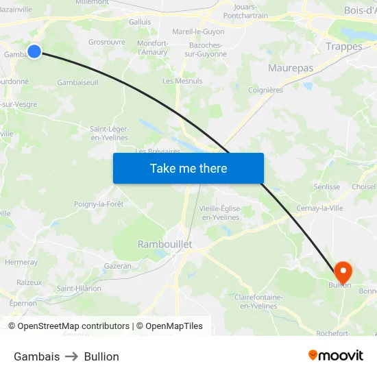 Gambais to Bullion map