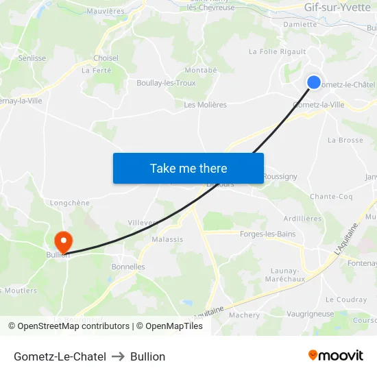Gometz-Le-Chatel to Bullion map