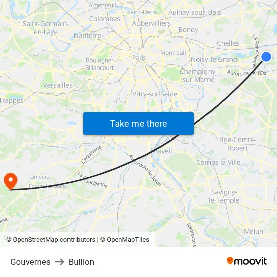 Gouvernes to Bullion map