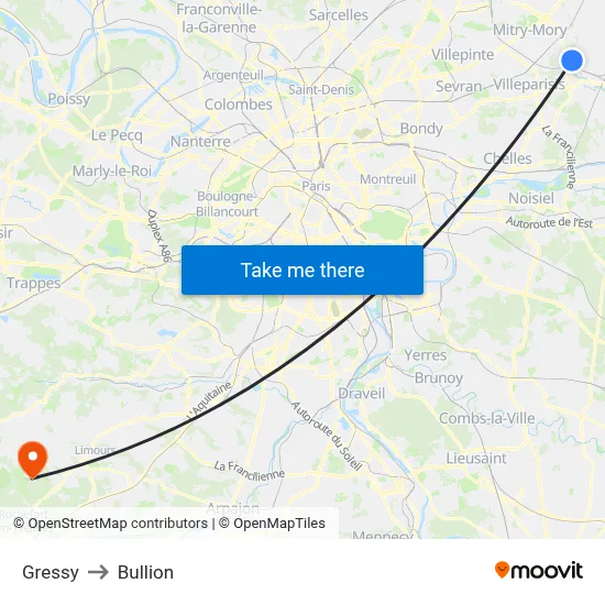 Gressy to Bullion map