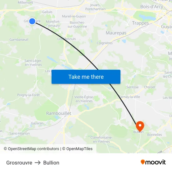 Grosrouvre to Bullion map