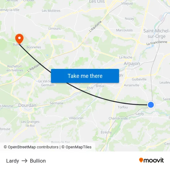 Lardy to Bullion map